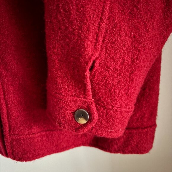 Ruby Red Felted Wool Chore Jacket - Picture 2 of 8